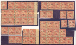 ** NOUVELLE-CALEDONIE - Poste - 13, Essai De Reconstitution De Planche, 47 Exemplaires Dont 23 Renversés (2 Ex. *) - Autres & Non Classés