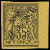 * NOUVELLE-CALEDONIE - Poste - 18, Type I, Signé Bord De Feuille: 35c. Violet-noir Sur Jaune - Unused Stamps