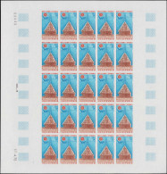 ** NOUVELLE-CALEDONIE - Poste Aérienne - 132, Feuille Entière De 25 Non Dentelés, Cd 17/4/72: 24f. Arts Du Pacifique (Ma - Autres & Non Classés