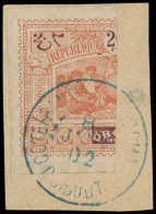 O OBOCK - Poste - 53a, Moitié De Timbre Gauche Sur Fragment: 20c. Orange Et Brun-violet - Used Stamps