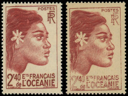 * OCEANIE - Poste - 192, Impression Très Dépouillée, Lettres Blanches (gomme Coloniale): 2.40f. Brun-rouge - Unused Stamps