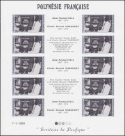 ** POLYNESIE - Poste - 297/98, 2 Feuillets De 10 Non Dentelés Avec Vignette, Cd 7/1/88: Ecrivains Du Pacific (Maury) - Other & Unclassified