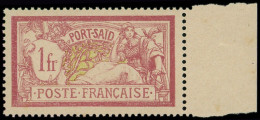 ** PORT-SAID - Poste - 57, Surcharge à Sec (visible Au Dos): 30m. Sur 1f. Lie De Vin - RR - - Unused Stamps