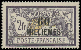 ** PORT-SAID - Poste - 58, Signé Scheller: 60m. Sur 2f. Violet Et Jaune - Neufs