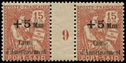 ** PORT-SAID - Poste - 88, En Paire Millésime "9", Vendus 307: +5m S.  15m. Mouchon - Unused Stamps