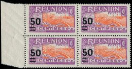 ** REUNION - Poste - 123A, Bloc De 4, Bdf: 50c. S. 45c. Violet Et Orange - Unused Stamps