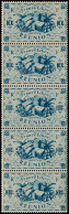 ** REUNION - Poste - 234a, Bande Verticale De 5, Double Impression De La Valeur: 10c. Bleu Londres - Other & Unclassified