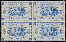 ** REUNION - Poste - 242a, Bloc De 4, Sans Teinte De Fond: 2.50f. Bleu - Other & Unclassified