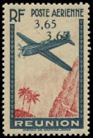 ** REUNION - Poste Aérienne - 2c, Valeur Faciale Doublée: 3f.65 Bleu Et Rouge-carmin - Airmail