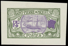 EPA SAINT PIERRE & MIQUELON - Poste - (91), Petite épreuve Sans Faciale En Vert Et Violet: Bateau De Pêche - Unused Stamps