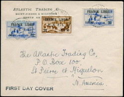 LET SAINT PIERRE & MIQUELON - Poste - 276/78, Sur Enveloppe Locale 02/42: France Libre - Other & Unclassified