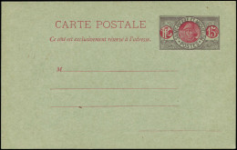 N SAINT PIERRE & MIQUELON - Entiers Postaux - CP8, Carte Postale Sur Vert-foncé: 15c. Violet-brun Et Rose - Postal Stationery