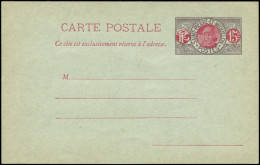 N SAINT PIERRE & MIQUELON - Entiers Postaux - CP8a, Carte Postale Sur Vert: 15c. Violet-brun Et Rose - Postal Stationery