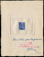 EPA SAINT PIERRE & MIQUELON - Taxe - 67, épreuve En Bleu Sans Valeur Faciale, Mention" Bon à Tirer 27/2/47" + Signature  - Other & Unclassified