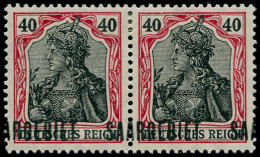 * SARRE - Poste - 41, Paire Horizontale, Surcharge à Cheval (SAA à Droite): 40pf - Unused Stamps