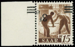 ** SARRE - Poste - 220c, Surcharge Renversée, Signé: 3f. Sur 15pf. Marron (Maury) - Unused Stamps