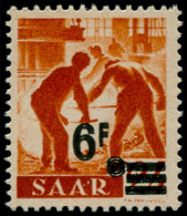 ** SARRE - Poste - 223b, Papier Jaune, Double Surcharge, Signé Brun - Unused Stamps