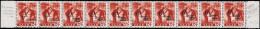 ** SARRE - Poste - 225, Bande De 10 Horizontale, Surcharge Déplacée, Valeur Non Barrée, Signé - Unused Stamps