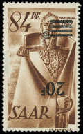 ** SARRE - Poste - 227b, Surcharge Renversée, Signé: 20f. S. 84pf. - Unused Stamps