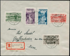 LET SARRE - Poste - 244/47 + Pa. 12, Sur Env. Recommandée 15/10/48 (Michel 255/9): Inondations - Unused Stamps
