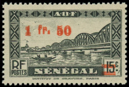 ** SENEGAL - Poste - 189a, Double Surcharge: 1.50f. Sur 15c. Noir - Neufs