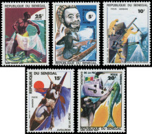 ** SENEGAL - Poste - 463A + PA158A/D, Complet 5 Valeurs: Evolution De La Pêche - Senegal (1960-...)