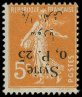 * SYRIE - Poste - 127a, Surcharge Renversée: 0pi.25 Sur 5c. Orange - Unused Stamps