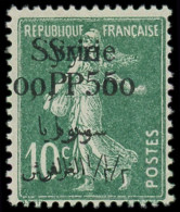 * SYRIE - Poste - 128b, Double Surcharge: 0pi.50 Sur 10c. Vert - Unused Stamps