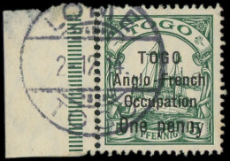 O TOGO - Poste - 33Aa, Type II, "y" Maigre: 1p. Sur 5pf. Vert - Used Stamps