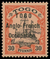 * TOGO - Poste - 37a, Petit "o" Dans TOGO: 30pf. Rouge Et Noir Sur Saumon - Unused Stamps