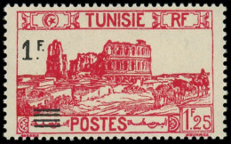 ** TUNISIE - Poste - 224a, Surcharge Décalée, 1f à Gauche: 1f. Sur 1.25f. Rouge Carminé - Unused Stamps