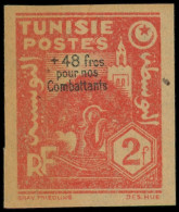 (*) TUNISIE - Poste - 268, Non Dentelé: +48f. Sur 2f. Vermillon - Unused Stamps