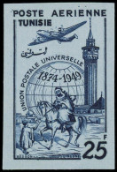 ** TUNISIE - Poste Aérienne - 16a, Non Dentelé: 75ème Anniversaire UPU - Airmail