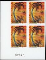 ** WALLIS & FUTUNA - Poste Aérienne - 199, Bloc De 4 Non Dentelé, Cdf Avec N°02075: Coucher De Soleil, Palmiers (Maury) - Neufs