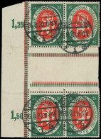 O ALLEMAGNE EMPIRE - Poste - 108, Bloc De 4 Interpanneau, Bdf: 25p. Vert Et Vermillon (Michel 109ZS) - Usados