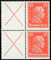 ** ALLEMAGNE EMPIRE - Timbres De Carnets - Michel W 23, Paire Formant Bloc De 4: X + 15pf. Kant - Otros & Sin Clasificación