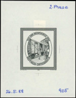 EPA AUTRICHE - Poste - 1772, épreuve D'artiste En Noir, Sur Papier Gommé, Annotée "2 Phase 26/5/88 - 905": JDT 1988, Wag - Other & Unclassified
