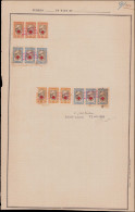 SPE ESTONIE - Poste - 47/48, Dentelés + Non Dentelés, 4 Bandes De 3 Sur Page D'album UPU, Surcharge Rouge "spécimen Coll - Estonie