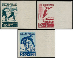 (*) FINLANDE - Poste - 200/02, Non Dentelés, Bdf (toujours Sans Gomme), Ski, FIS 1938. Rare - Other & Unclassified