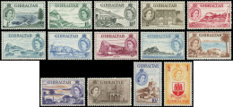 * GIBRALTAR - Poste - 130/43, Complet 14 Valeurs: Elisabeth II - Gibraltar