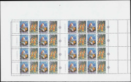 ** GRECE - Poste - 1703/04, Feuillet De 16 Paires Dentelées, 12 Piquage à Cheval Dont Double Piquage: Europa 1989 - Neufs