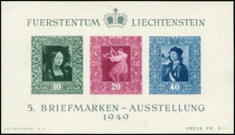 ** LIECHTENSTEIN - Blocs Feuillets - 8, Tableaux, Vaduz 1949 - Autres & Non Classés