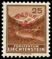 * LIECHTENSTEIN - Service - 16a, Surcharge Rouge: 25r. Brun - Autres & Non Classés