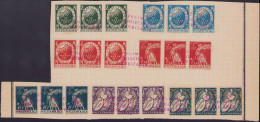 SPE POLOGNE - Poste - 235/41, Série Complète De 7 Bandes De 3 Sur Page D'album UPU, Surcharge Rouge "spécimen Collection - Other & Unclassified