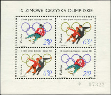 ** POLOGNE - Blocs Feuillets - 38, Numéroté: Jeux Olympiques D'Innsbruck 1964 - Other & Unclassified