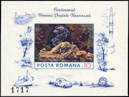 ** ROUMANIE - Blocs Feuillets - 113a, Non Dentelé, Numéroté: 10l. Centenaire UPU - Other & Unclassified