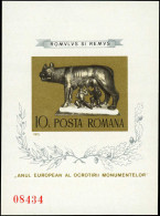 ** ROUMANIE - Blocs Feuillets - 119 A, Non Dentelé: 10l. Louve Du Capitole, Monuments D'Europe - Autres & Non Classés