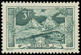 ** SUISSE - Poste - 142, Signé Scheller, Léger Pli De Gomme: 3f. Vert - Unused Stamps