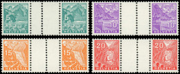 ** SUISSE - Poste - 272/75, 4 Paires Avec Pont Perforé (SBK S43/46) - Unused Stamps