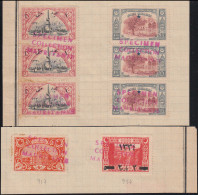 SPE TURQUIE - Poste - 197 + 199 (bande De 3) + 2 Exemplaires, Surcharge Rouge "spécimen Collection Mauritanie" Sur Feuil - Other & Unclassified